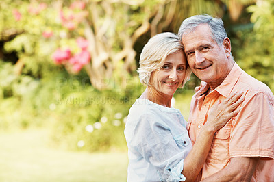 Buy stock photo Shot of a senior couple enjoying the day together