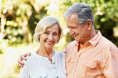 Buy stock photo Shot of a senior couple enjoying the day together