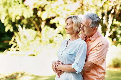 Buy stock photo Shot of a senior couple enjoying the day together
