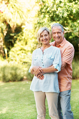 Buy stock photo Shot of a senior couple enjoying the day together