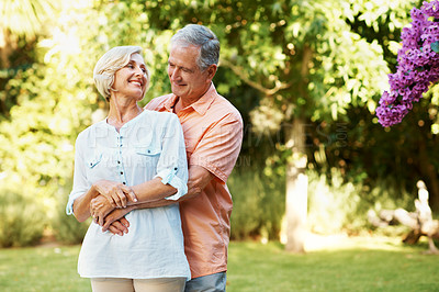 Buy stock photo Shot of a senior couple enjoying the day together