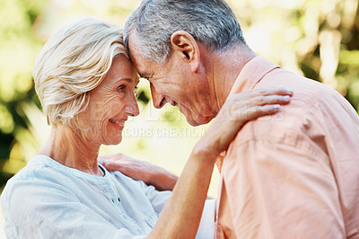 Buy stock photo Shot of a senior couple enjoying the day together