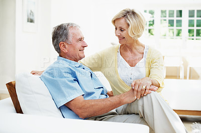 Buy stock photo Shot of a senior couple enjoying the day together