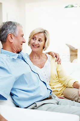 Buy stock photo Shot of a senior couple enjoying the day together