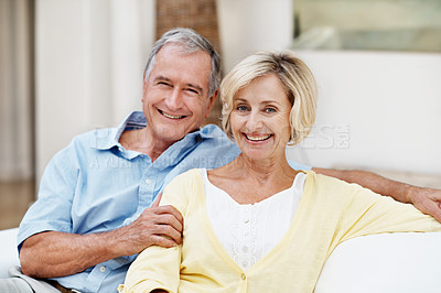 Buy stock photo Shot of a senior couple enjoying the day together