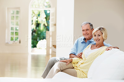 Buy stock photo Shot of a senior couple enjoying the day together