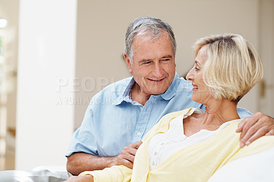 Buy stock photo Shot of a senior couple enjoying the day together
