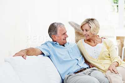 Buy stock photo Shot of a senior couple enjoying the day together