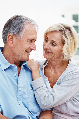 Buy stock photo Shot of a senior couple enjoying the day together