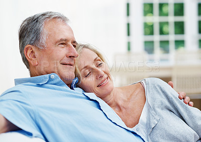 Buy stock photo Shot of a senior couple enjoying the day together