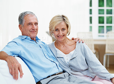 Buy stock photo Shot of a senior couple enjoying the day together