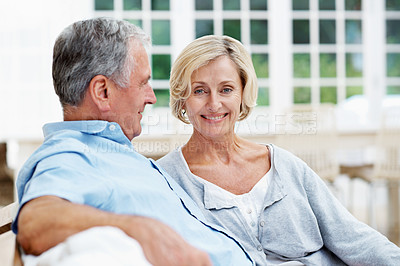 Buy stock photo Shot of a senior couple enjoying the day together