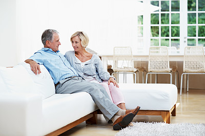 Buy stock photo Shot of a senior couple enjoying the day together