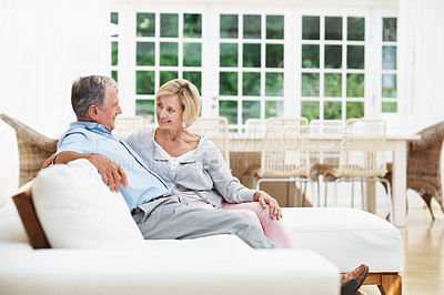 Buy stock photo Shot of a senior couple enjoying the day together