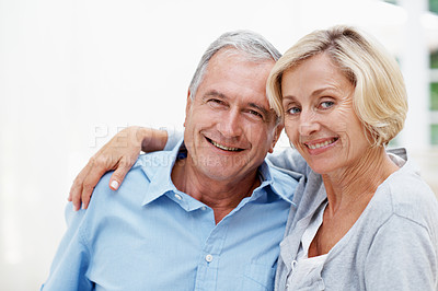 Buy stock photo Shot of a senior couple enjoying the day together