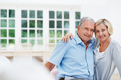 Buy stock photo Shot of a senior couple enjoying the day together