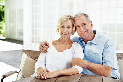 Buy stock photo Shot of a senior couple enjoying the day together