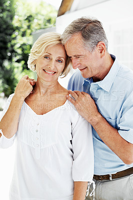 Buy stock photo Shot of a senior couple enjoying the day together