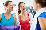 Meeting her friends at the gym