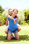 My sister loves piggyback rides!