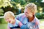Having fun outdoors with dad