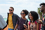 Group of friends hanging out together enjoying summertime