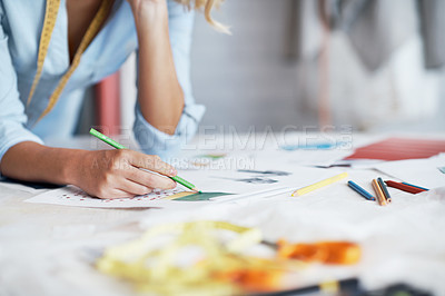 Buy stock photo Closeup of a young designer working on a design