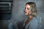 Lost on her thoughts of sadness
