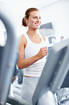 Engrossed in her fitness regime