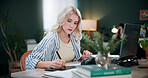 Graphic design, woman and drawing in office with laptop, project and research for digital marketing. Female person, tablet and coworking in agency with feedback, proposal or advertising campaign