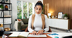 Laptop, typing and businesswoman in office with finance report for budget planning with statistics. Computer, keyboard and female financial manager with graphs for investment proposal in workplace.