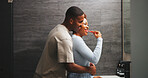 Dental, hug or couple in house with toothbrush, mouth wellness or bonding with oral care. Loving, tool or people in home with embrace, teeth whitening or hygiene routine with romantic connection.