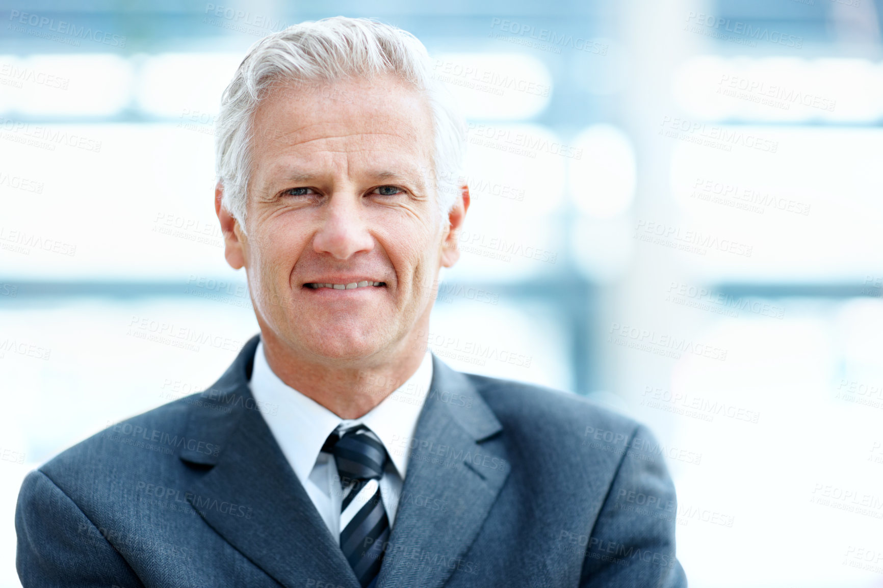 Buy stock photo Portrait, smile and business man with corporate career, private equity consultant or investment. Confidence, happy and mature person in office for finance, asset management and CEO with experience