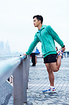 Getting ready for his run