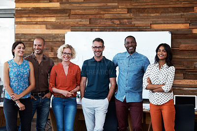 Buy stock photo Cropped portrait of a group of businesspeople
