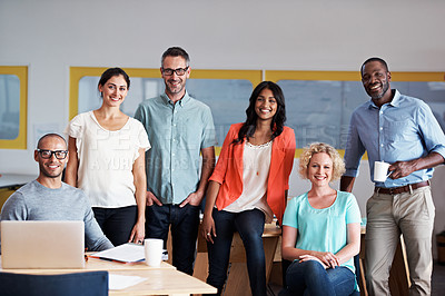 Buy stock photo Cropped portrait of a group of businesspeople