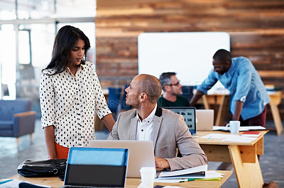 Buy stock photo Cropped shot businesspeople working in an office