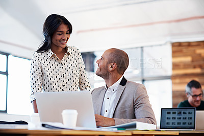 Buy stock photo Cropped shot businesspeople working in an office