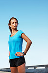 The stance of a fit woman