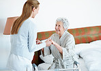Assisted with care to her walker