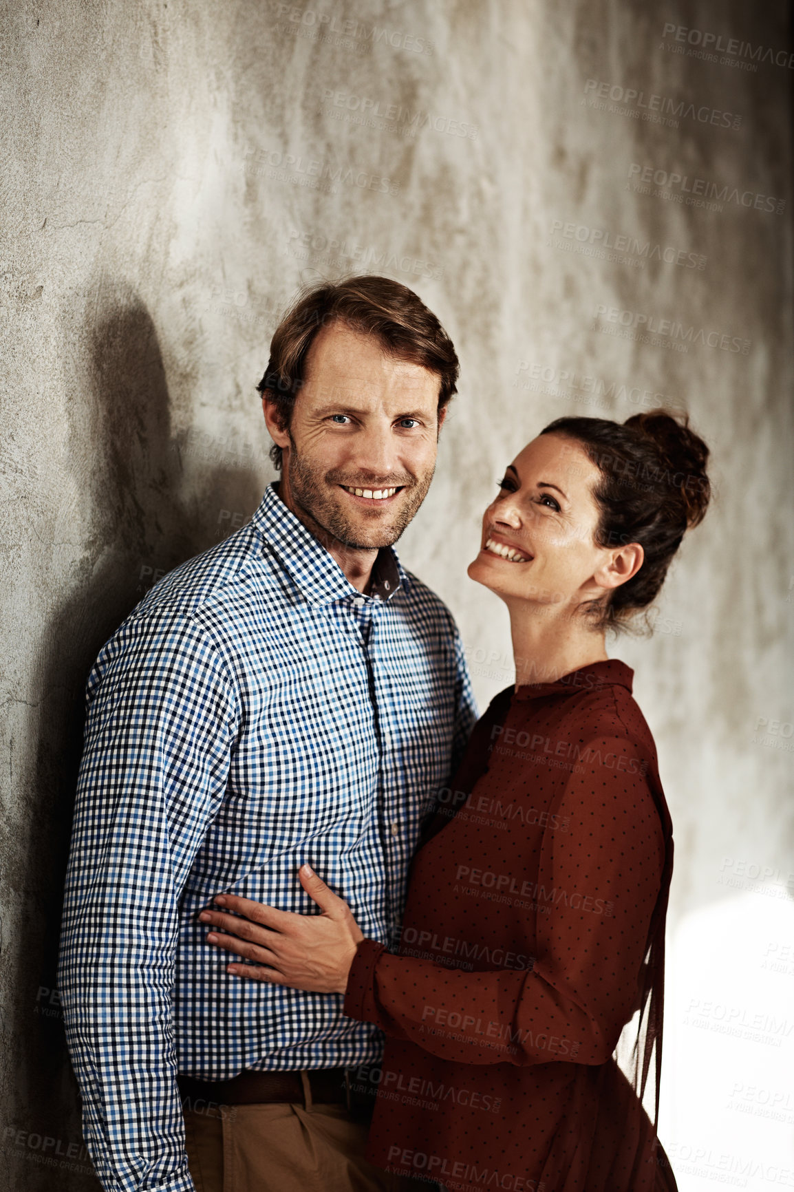 Buy stock photo Studio portrait of a happy couple