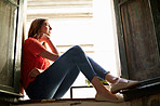 Taking in the world from her window