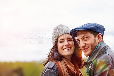 Buy stock photo Shot of a happy young couple enjoying a day together in Paris