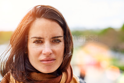 Buy stock photo Portrait of an attractive young woman out for a walk in Paris