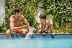 Dad is the splash master