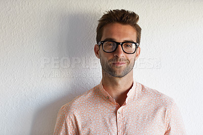 Buy stock photo Cropped shot of a confident young businessman