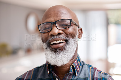 Buy stock photo Portrait of a mature man at home