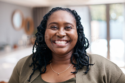 Buy stock photo Portrait of a mature woman at home