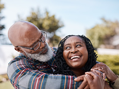 Buy stock photo Shot of a mature couple spending quality time together outdoors