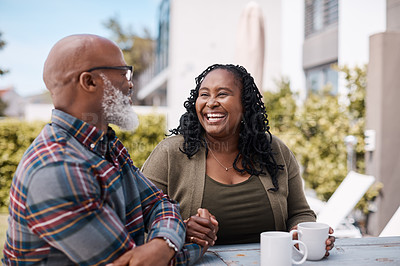 Buy stock photo Shot of a mature couple spending quality time together outdoors